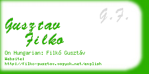 gusztav filko business card
